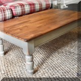 F11. Wooden coffee table. 16”h x 45”w x 27”d 